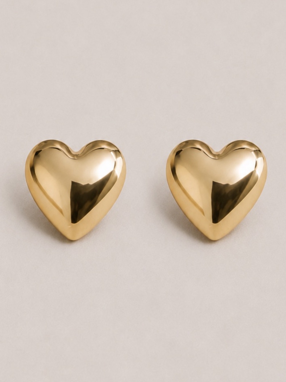 New! Gold Heart Statement Earrings NWOT